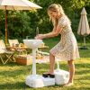 Portable Camping Sink Handwashing Station Basin with 4.5 Gal Tank 6.3 Gal Recovery Tank Rolling Wheels Soap Dispenser for RV Outdoor Events Gatherings