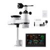 5-in-1 Wireless Weather Station, 7.5-Inch VA Display, Solar Powered Outdoor Sensor, Rain Gauge, Indoor Outdoor for Weather Forecast, Temperature