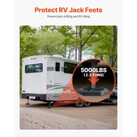 RV Leveling Pads, 4-Pack Rubber Trailer Jack Pads, Each with 5000 lbs Capacity, Jack Stabilizer Padding with Large Surface Area