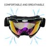 Motorcycle Goggles Fit Over Glasses Anti-Fog Ski Shatterproof Clear Lenses UV400 Adjustable Strap