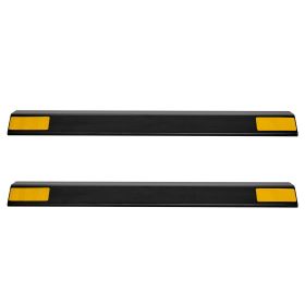 Parking Stopper, 18 Inch 2 Pcs Heavy Duty Parking Aid for Garage, PP Curb Garage Floor Stopper with Reflective Strips