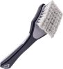 Upholstery Cleaner Scrub Brush, Cleaning Brush for Seat Covers and Car Detail Kit, Grey with White Bristles, 9.3 x 2.5 x 2.5 inch