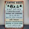 CIFbuy Vintage Camping Rules Metal Sign Rustic Wall Decor For Cabin Cottage RV Room Wall Hanging (TikTok, temu pick-up service)