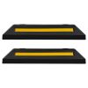 Parking Stopper, 21.6 Inch 2 Pcs Heavy Duty Parking Aid for Garage, Rubber Curb Garage Floor Stopper with Reflective Strips