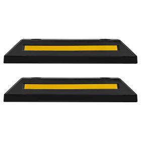 Parking Stopper, 21.6 Inch 2 Pcs Heavy Duty Parking Aid for Garage, Rubber Curb Garage Floor Stopper with Reflective Strips