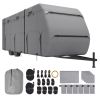 Travel Trailer Cover, 22-24 ft RV Cover, 4-Layer Non-Woven Fabric Camper Cover, Waterproof, Windproof and Rip-Stop Class A RV Cover, with Storage Bag