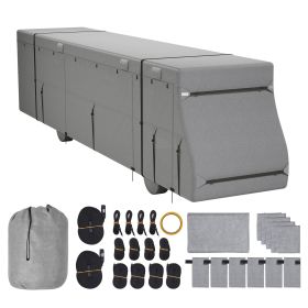 Class A RV Cover, 40-43 ft Motorhome Cover, Non-woven Fabric Motorhome RV Cover, Waterproof, Windproof and Rip-Stop, Camper Cover with Storage Bag