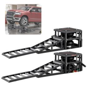 Air Portable Car Lifts 2PCS, 11023 lbs/5 Ton Capacity, 12.6 inch Max Height, Pneumatic Ramp Jacks with Airbags, Wheel Chocks, Extension Ramps