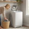 Compact Washer, Portable Washing Machine, Full Automatic Washer with 8 Programs and 6 Water Levels, White
