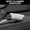 Upholstery Cleaner Scrub Brush, Cleaning Brush for Seat Covers and Car Detail Kit, Grey with White Bristles, 9.3 x 2.5 x 2.5 inch