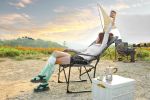 Camping Directors Chair, Heavy Duty,Oversized Portable Folding Chair with Side Table, Pocket for Beach, Fishing,Trip,Picnic,Lawn Grey