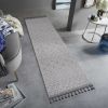 Guros Collection 96*26 inch Grey / White / Geometric Indoor / Outdoor Runner Rug