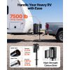 Electric Trailer Jack, 7500 lbs Capacity, Electric Power Tongue Jack with Waterproof Protective Cover & LED Light for Travel Trailer, Camper, RV