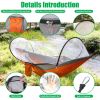3-in-1 Camping Hammock with Automatic Pop-Up Mosquito Net, Lightweight 70D Nylon Portable Hammock Supports 440lbs