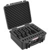 Hard Pistol Cases with Pre-cut Lining, Waterproof & Dustproof Hard Gun Case for 6 Pistol, 19.3×17.1×8.3 in Lockable Pistol Case, Black