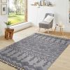 Guros Collection 120*93 inch inch inch White / Gray / Traditional Indoor / Outdoor Area Rug