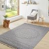 Guros Collection 108*79 inch Gray / White / Medallion Indoor / Outdoor Area Rug