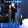 150PSI Cordless Tire Inflator Digital Air Compressor with LED Light Emergency Power Bank for Cars Motorcycles Bicycles Balls