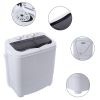Compact Twin Tub with Built-in Drain Pump XPB35-188S 14.3(7.7 6.6)lbs Semi-automatic Gray Cover Washing Machine